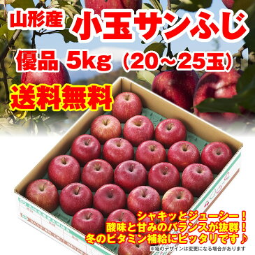【10%OFF】【ポイント2倍】【訳あり】【送料無料】【山形県産】小玉サンふじりんご5kg(20-25玉)※小傷色ムラ変形あり 山形 りんご 林檎 サンふじ 産直 ご贈答 ギフト 楽ギフ_のし 楽ギフ_のし宛書 楽ギフ_メッセ入力