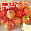 【セール】【送料無料】【訳有り】青森産徳用りんご　約10kg　サイズおまかせ　規格外品 ※小傷色ムラ変形等あり フジ さんふじ 林檎 産直 自家用 青森