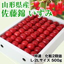 【予約】 早割特別価格 ギフト 山形セレクション認定 山形産 さくらんぼ 「佐藤錦」いずみ500g化粧詰 山形 佐藤錦 サクランボ 露地 産直 お中元 贈答ギフ...