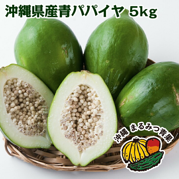 【送料無料】沖縄県産 訳あり 青パパイヤ 5kg 5～9個 【青パパイヤ スーパーフード 野菜 タイ料理 国産美容効果 ダイエット効果 健康食品 アンチエイジング パパイン酵素 沖縄 沖縄産 沖縄県産…