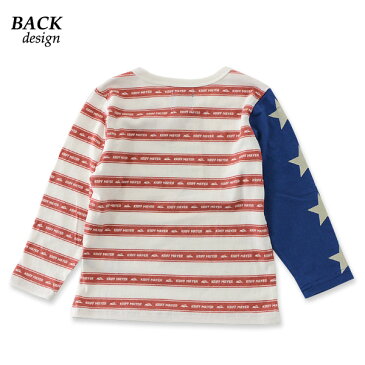 【60%OFF】クリフメイヤー 星条旗プリントボーダー長袖Tシャツ 100-130cm 1737213k-13m キッズ ジュニア トップス ロンT プリント 総柄 アメリカ 子供服 KRIFF MAYER 4017302【FWS-t】 ot-ot【AW】【SALEsaleセールバーゲン】