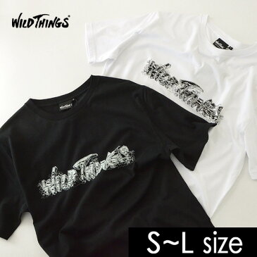 【メール便可】ワイルドシングス　LOGO TIGER STRIPE TEE　WT18032N-LM　レディース　メンズ　ユニセックス　トップス　Tシャツ　ロゴ　半袖　WILD THINGS　2002282