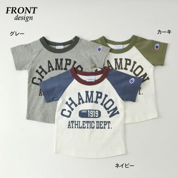 【メール便可】エフオーキッズ R207290-14mm ChampionラグランTシャツ キッズ ベビー トップス 半袖Tシャツ チャンピオン ロゴプリント 子供服 F.O.KIDS 4022456