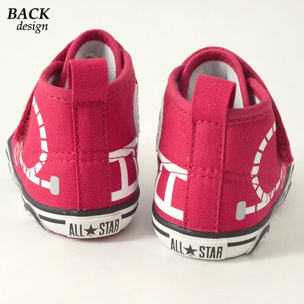 【メール便不可】 コンバース 7CL777-MG ベビーオールスターNトミカ MT V-I(12.0cm〜15.0cm) キッズ ベビー 靴 くつ クツ スニーカー ベルトタイプ　赤 男の子 女の子 子供 CONVERSE 8001791