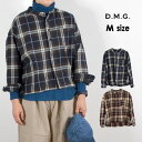 ドミンゴ 16-608T-mm2 スタンドカラーシャツ レディース トップス チェック柄 長袖シャツ 羽織り 前開き D.M.G 2002645