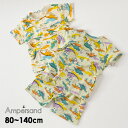 【50%OFF】【メール便可】アンパサンド L258011-m14m BOY総柄前開きパジャマ(恐竜) キッズ ベビー 寝間着 総柄 ダイナソー 半袖 夏 子供...