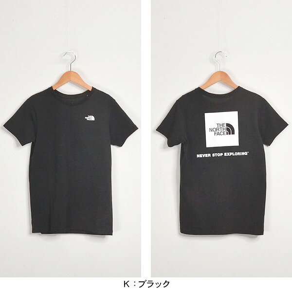 【メール便可】ザノースフェイス NTW32144-Lmm S/S Square Logo Tee スクエアロゴTシャツ レディース トップス 半袖Tシャツ バックプリント ブランドロゴ シンプル カットソー ブラック ホワイト THE NORTH FACE 2002571