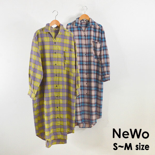 【50 OFF】【メール便不可】ネオ 3221203A-MG Big Long Shirt/ビッグロングシャツ レディース 長袖ワンピース 長そで チェックシャツワンピ ニードルワークス NeWo 2002812 21af-r【SALEsaleセールバーゲン】 goc55 wsale