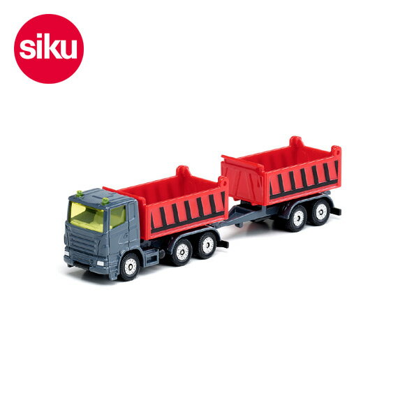 【クーポン利用対象外】【メール便不可】ボーネルンド ジク SK1685-MG Truck with dumper body and tipping trailer(ダンプトラックトレーラー付き) キッズ オモチャ おもちゃ 玩具 クルマ 働く車 はたらくくるま トラック ミニカー ミニチュアカー siku BorneLund 7010146