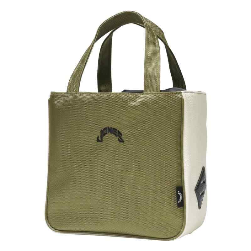 [ジョーンズ] ゴルフ カートバッグ メンズ GOLF Cart Bag 軽量 巾着 スポーツ ラウンドバッグ カートトート カートポーチ ミニトートサイズ：約W25×H24×D13cm 重量：約210g 持ち手長さ：約35cmカラー：OLIVE BLACK US OPEN素材：ナイロン×ビニールレザー仕様：巾着式開閉 内側：ベルクロ式ポケット×1 背面：フリーポケット×1