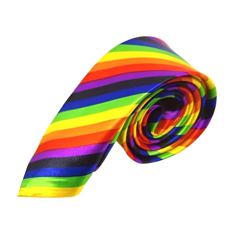 Rakuten - [F NODE] ネクタイ 斜めストライプ レインボー パーティー向け LGBT 幅5cm