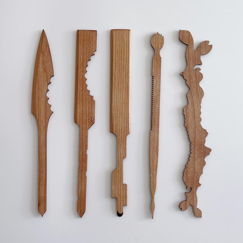 北枝園 生菓子箆A・撫子押し棒 練り切り 和菓子道具 生菓子べら べら 細工 練り切り 和菓子道具 生菓子 木製 押し棒 和菓子 製菓 木製 三角棒 練りきり型 和菓子用器具 製菓用品 菓子押し棒