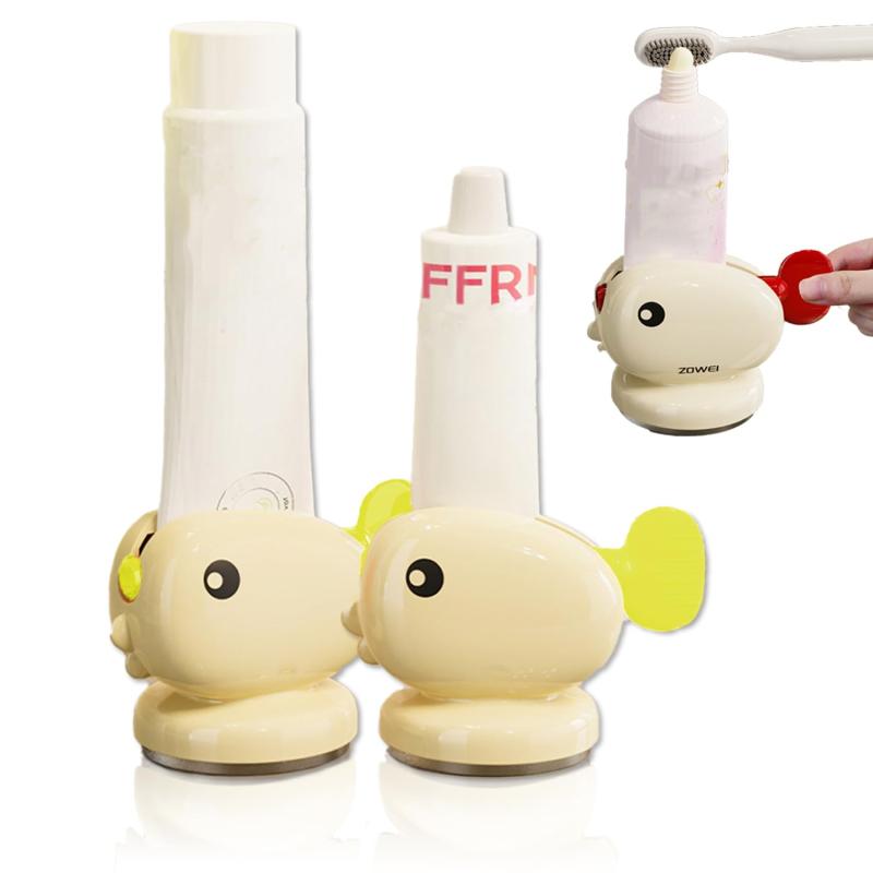 歯磨き粉 チューブ絞り器【2個セット】かわいい クジラ型 歯磨き粉スクイーザー スタンド式 吸盤固定 手動回転 チューブリンガー 軟膏・ハンドクリーム対応 最後まで使える 節約 洗面所