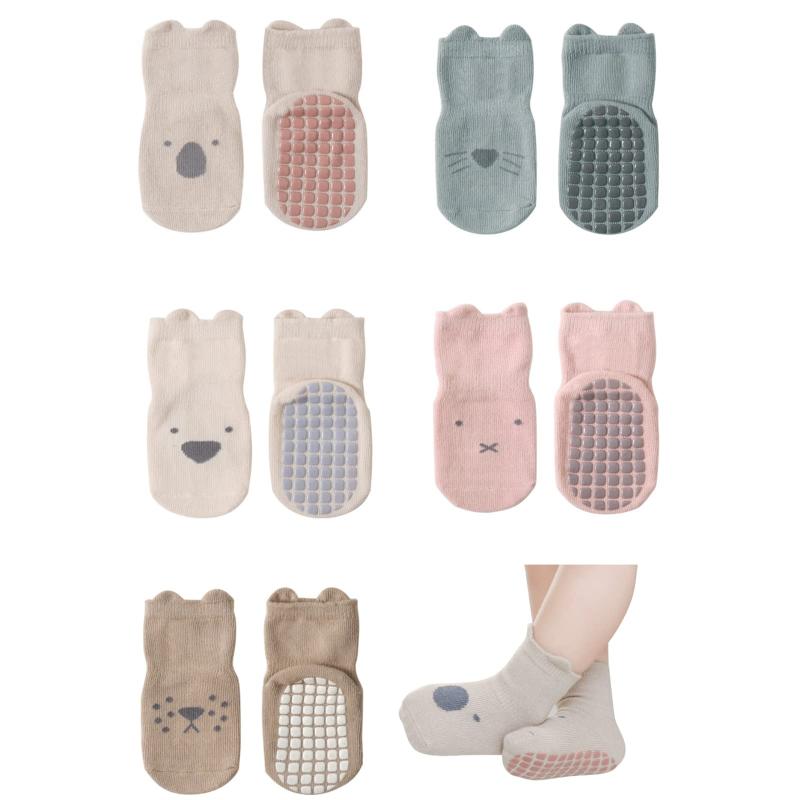 [Tidyworm] 赤ちゃん 靴下 5足セット 綿 ベビー 靴下 滑り止め 男の子 女の子 かわいい 動物 子供 キッズ ソックス 通気性 春 夏 秋 冬 幼稚園 小学生 通園 通学