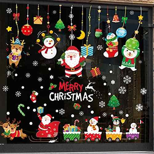 Rakuten - クリスマス 飾り 静電ステッカー 剥がせる Merry Christmas 静電気シール 窓ステッカー 壁飾り 部屋 インテリア (タイプ3)