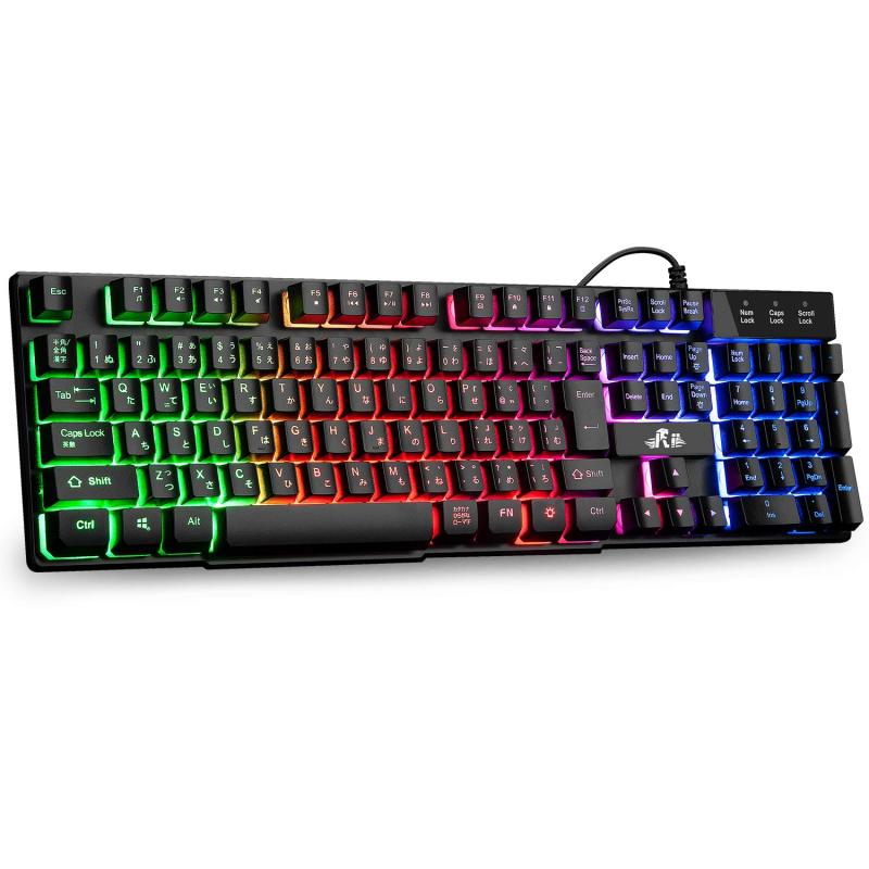 SONY - Rii RGB LED有線ゲーミングキーボード RK100+