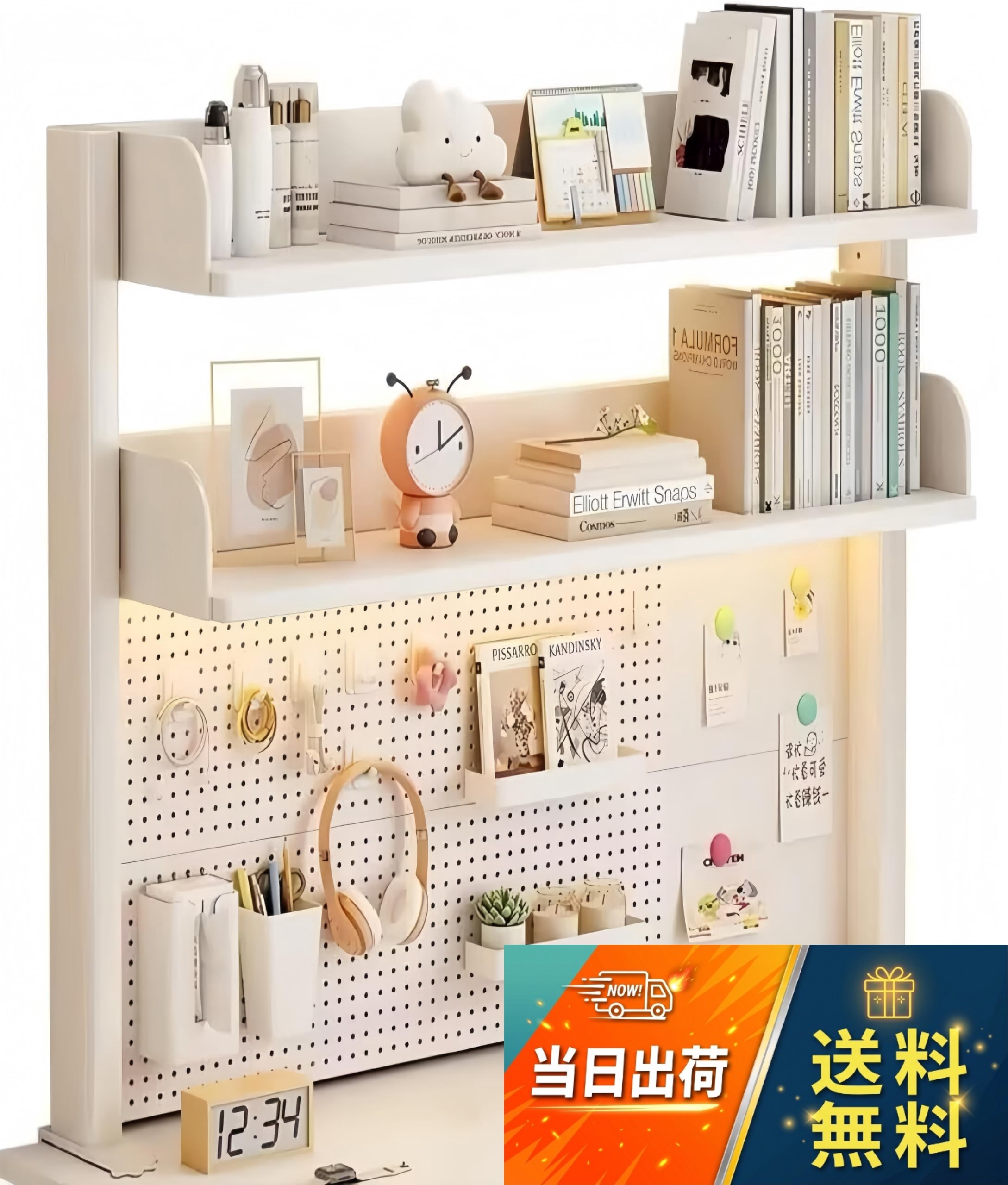 🌞【鋼板製の高安定安全構造】60*30mm の厚い鋼板で製造された机上収納ラック 耐荷重です。丈夫で耐久性に優れ、高い耐荷重性能を備えており、長期間使用しても安定します。表面は滑らかで、角は丸みを帯びた設計でけがのリスクを軽減し、背面と側面には落下防止の鉄プレートが設置されているため、PC モニター収納ラックとして使用時も、大切な飾り物や機器をしっかり守れます。。🌞【自由にカスタマイズできる有孔ボード】有孔ボード設計を採用した有孔ボード 机上ラックが最大の特徴です。付属の L 字フック、ペンスタンド、ミニコンテナ、マグネットクリップは、自由に有孔ボードに取り付けたり、何回でも位置を変更したりでき、自分の作業スタイルに合わせてカスタマイズできます。。🌞【デスクスペースを有効活用する収納力】商品の寸法：12.5 奥行き x 100 幅 x 95 高さ cm。デスク棚をダブルスクリューで固定することで、より強固に設置できます。積層板の高さは調節可能で、物品の高さに合わせて容易に拡張できるデスク整理ラックです。小物類の整理はもちろん、PC モニターの収納としても活用でき、デスク上の用途が大幅に広がります。。🌞【多様な小物に対応する豊富なアクセサリー】アクセサリーセットには収納ボックス、U 字型フック、L 字型フック、マグネットが含まれた机上小物整理 アクセサリー付きラックです。文房具、ケーブル、スマホなど、さまざまな小物を効果的に整理でき、レイアウトを自由に配置することで、使い方に合わせて収納環境を整えられます。。🌞【初心者でも手軽に設置できる仕様】この収納ラックはデザインがシンプルで、机上ラック 組み立て簡単に対応しています。複雑な工具や特別なスキルは必要なく、DIY が苦手な初心者でも数分で設置が完了します。TUIYIDUO 卓上ラック 机上ラック 有孔ボード デスク上置き棚 3 段式 多機能デスクシェルフ 高さ調節可能 卓上本棚 組み立て簡単 学生 オフィス収納 事務用品 日本語取扱説明書付き