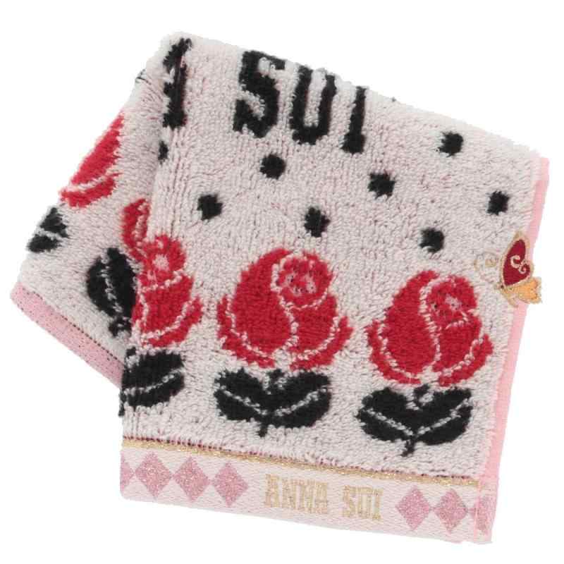 [アナ スイ] タオルハンカチ はみ出しバタフライ刺繍