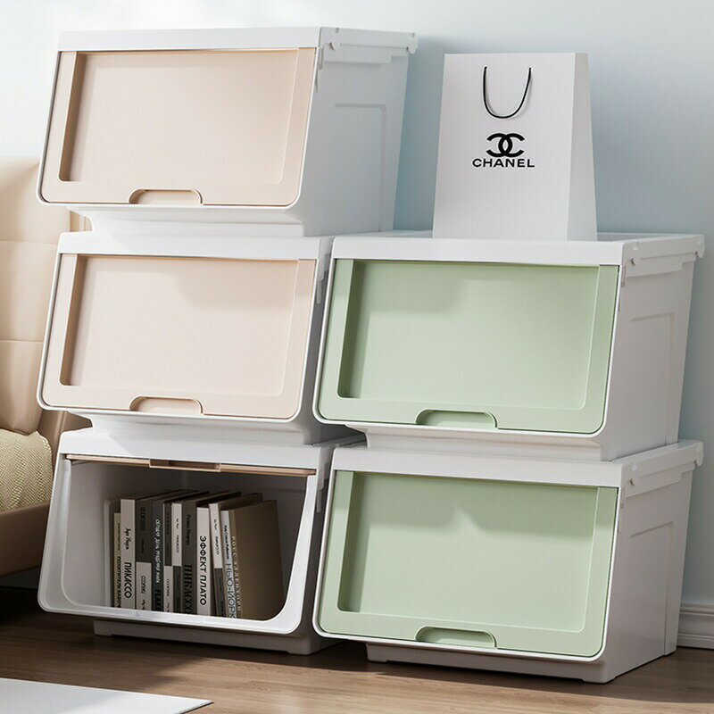 送料無料 収納ボックス フタ付き 前開き スナック収納ボックス 単品 オープンボックス 積み重ね スタッ..