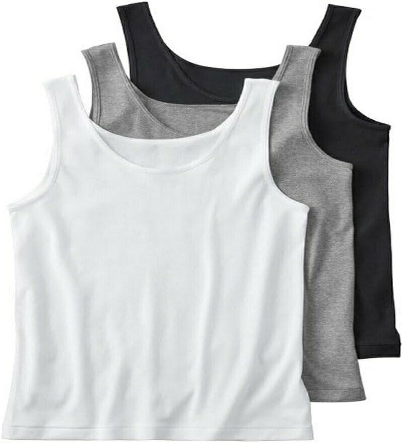 タンクトップ キャミソール レディース 女性 婦人 肌着 下着 インナー 洗濯タグなし 脇縫いなし 抗菌防臭 やさしい 柔らか ソフト 3枚セット 3枚組