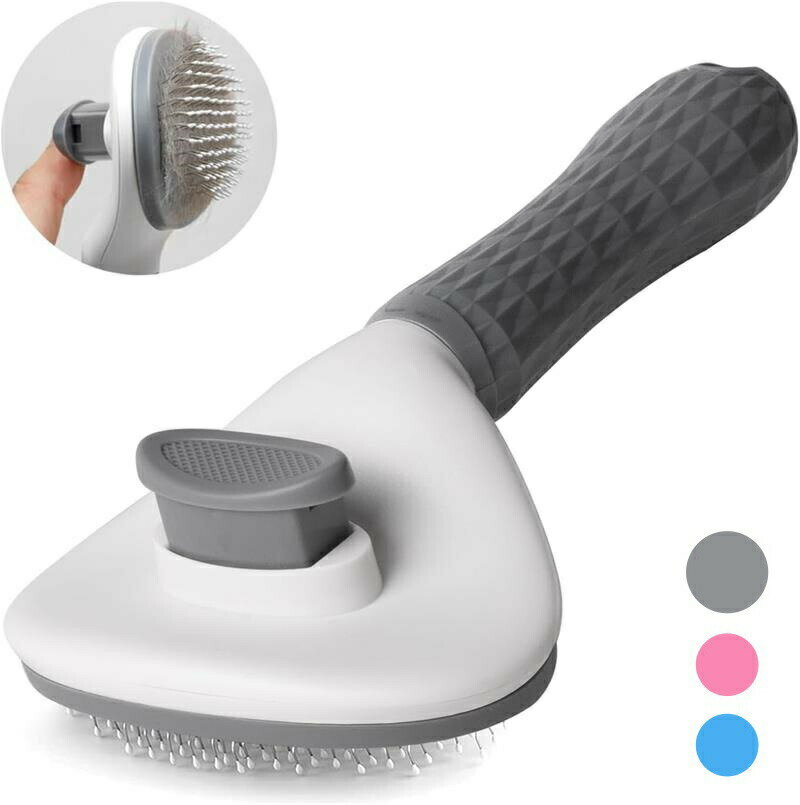 猫 ブラシ 短毛/長毛対応 スリッカーブラシ 犬 ファーミネーター ペット用品 抜け毛取り ボタンで簡単..