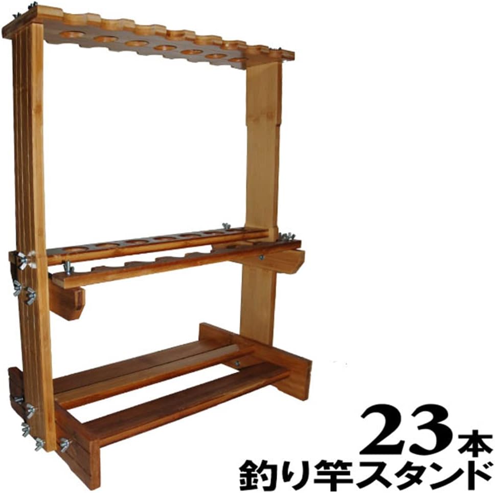 ロッドスタンド 竿立て 23本掛 釣り竿 釣竿 ロッド スタンド 収納 木製 おしゃれ ロッドホルダー フィ..