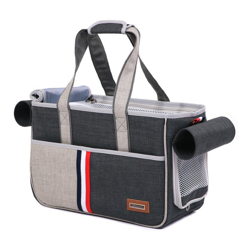 ペット キャリーバッグ 猫 犬 うさぎ 小動物兼用 2WAY ペットキャリー キャリーバッグ・スリング キャリーバッグ ペットキャリーバッグ 2色 折りたたみ 水洗いOK 三面メッシュ 通気性と耐久性 お出かけ用品 軽量で持ち運びが簡単車/旅行/外来/屋外ペット用品