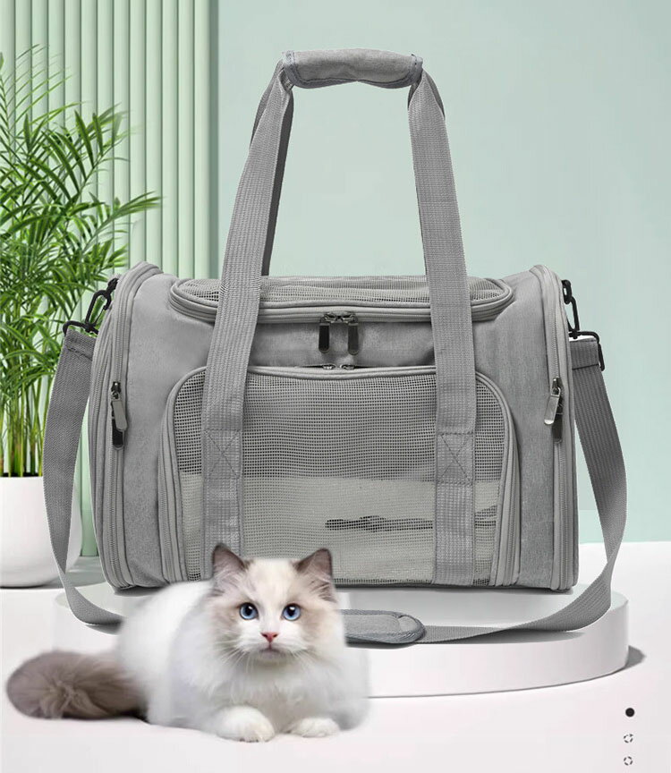 猫 キャリー バッグ ペットキャリー Mサイズ41X27X28cm 猫用・小型犬 折りたたみ式 お出かけ ドライブ ..