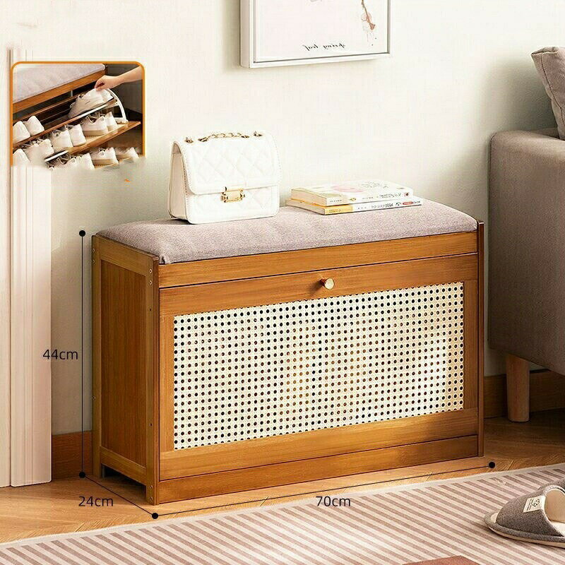 玄関ベンチ 靴箱 玄関収納 下駄箱 靴 収納 天然竹製 幅50/70*奥行25*高さ45cm 組立簡単 収納スツール ..