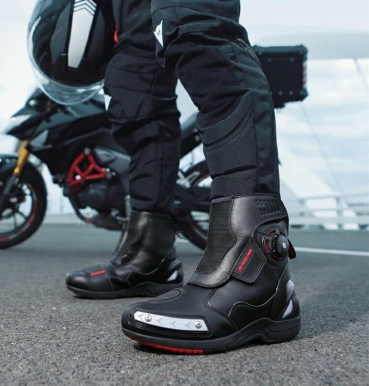 バイクブーツ メンズ レディース ハーフブーツ ロングブーツ ハーフ丈バイクシューズ ハイカット 黒色 ..