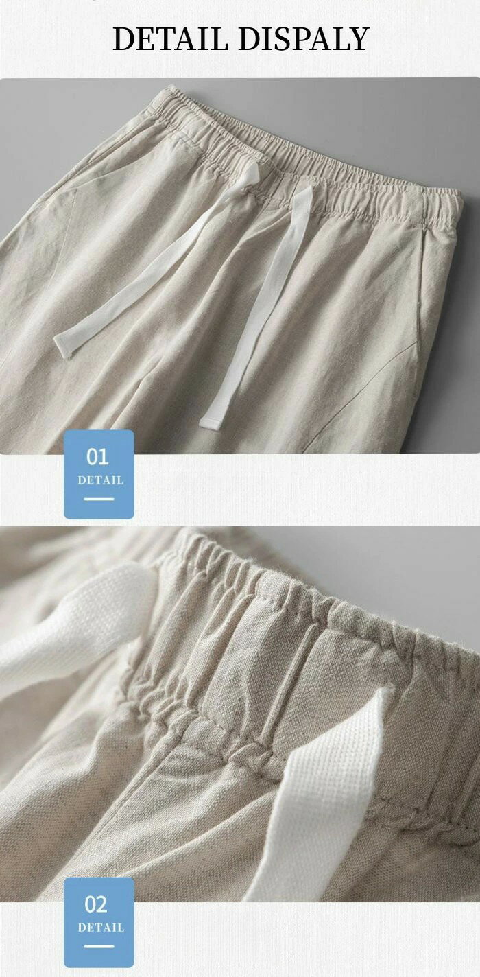 メンズパンツ リネンパンツ シンプル 綿麻 チノパン カジュアルパンツ 薄手 通気 原宿系 春夏秋ボトムス 無地 イージーパンツ レトロ 九分丈 男性用ズボン 父の日 ギフト