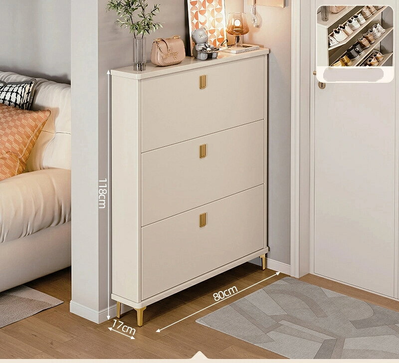 薄型シューズボックス家庭用戸口ダンプ式小狭入室新モデル2024ブレイク玄関壁際省空間シューズラック