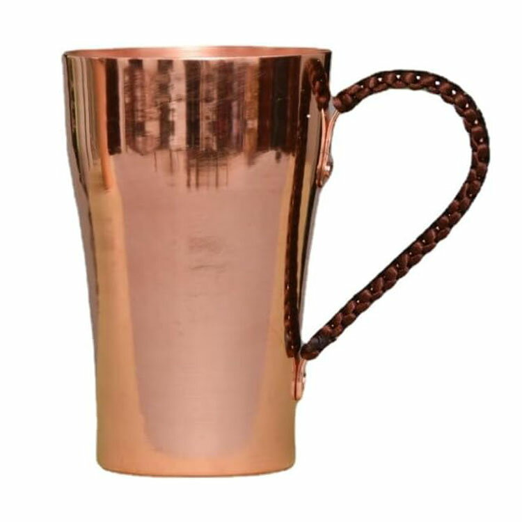 銅製マグカップ 銅 マグカップ ハンドル付き 厚い 銅のティーカップ耐熱性 銅食器アクセサリー 飲料 ビール 水 アイスコーヒー 飲み物 純銅茶碗 送料無料