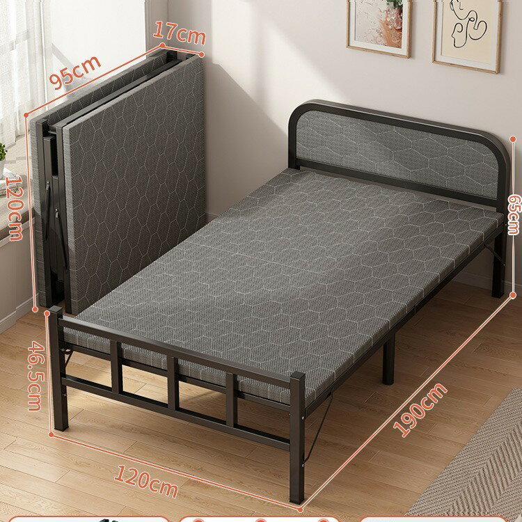 折りたたみ式ベッド家庭用折りたたみ式簡易ベッド小型ベッドオフィス昼休み1.2mシングルベッド貸家大人..