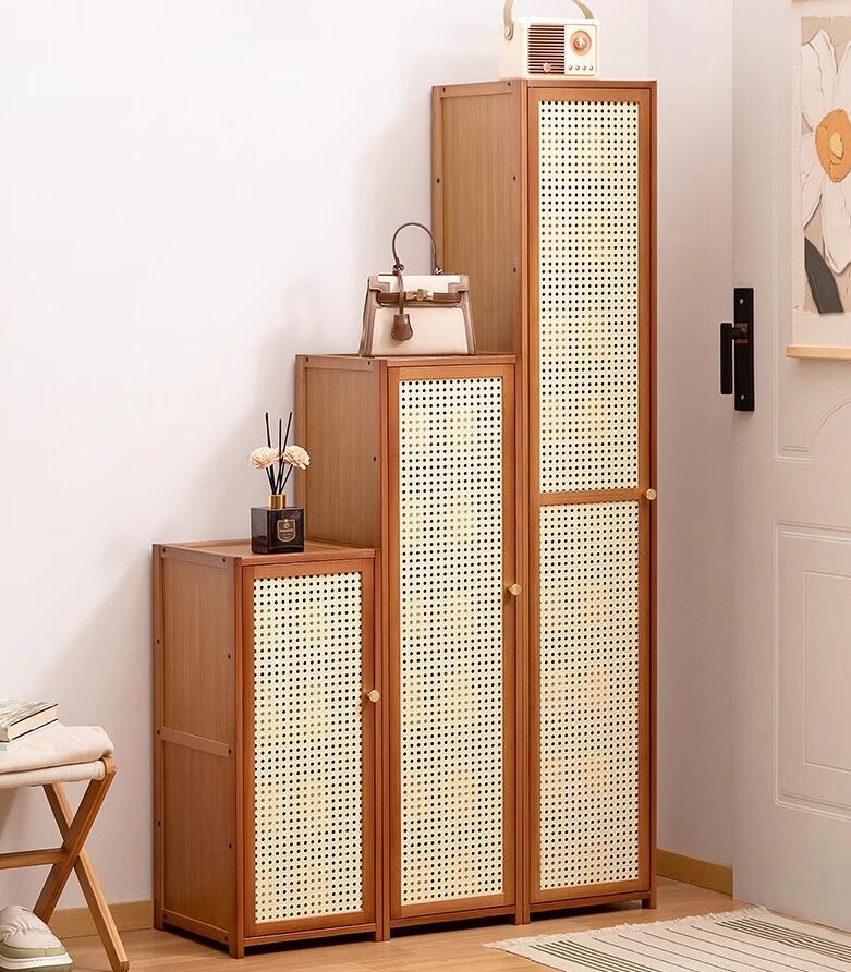 靴箱 シューズラック スリム 下駄箱 シューズボックス 天然竹材 大容量 収納棚 ルーバー 靴棚 玄関収納 玄関用品 北欧 収納 棚 ナチュラル 収納整理(3)