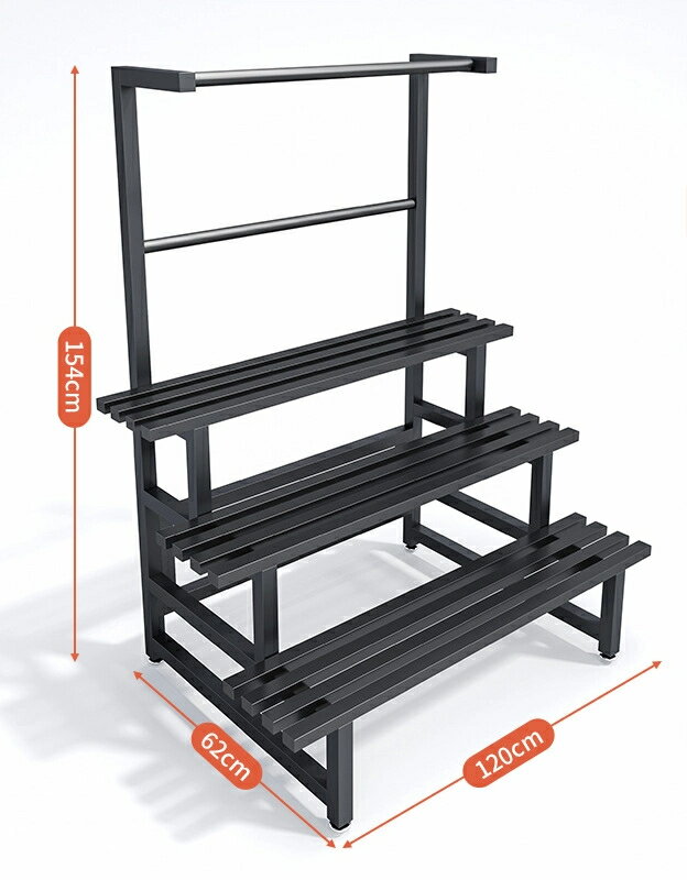 屋内外鉄細工のバルコニー棚長方形床落ち式多層階段の花棚錆びないラッカー緑蘿多肉の花棚です