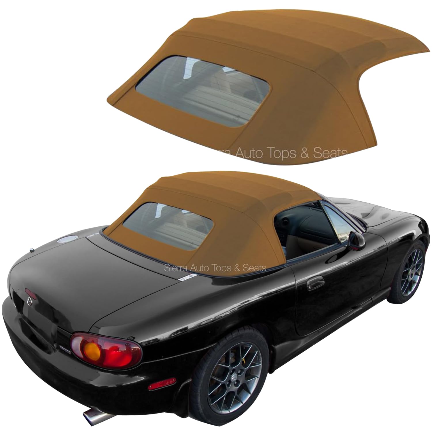 マツダ ミアータ MX5 工場スタイル コンバーチブルトップ ファスナーなし 加熱ガラスウィンドウ カブリ..