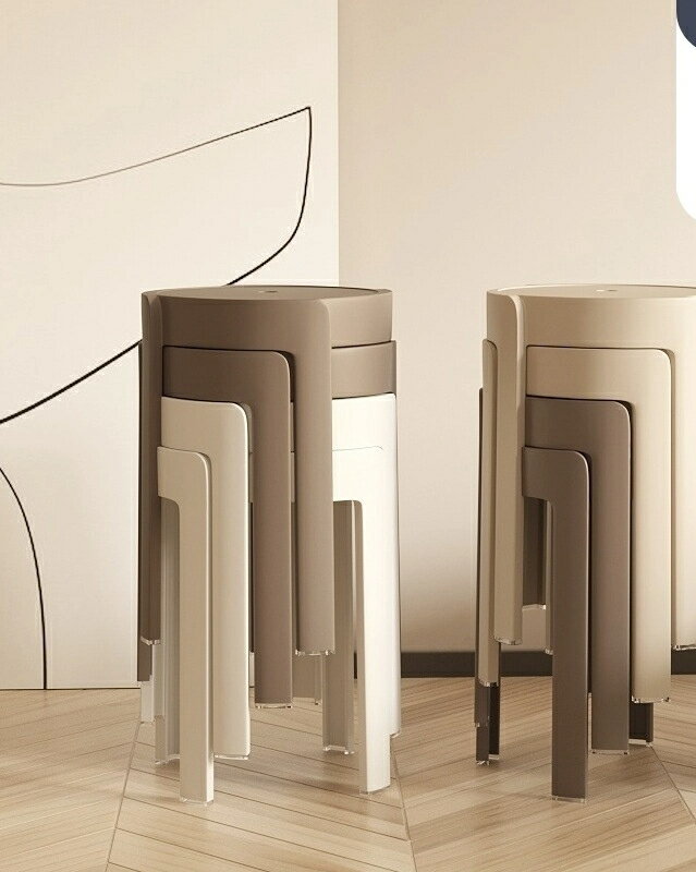 北欧プラスチックの丸椅子を厚くしベンチを畳んで置くことができます応接間家庭用の椅子予備の風車のい..