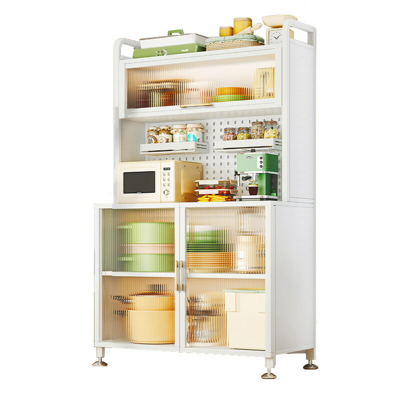 鉄のサイドボードキッチンの戸棚食器の戸棚穴の開いた板の戸棚壁際家庭用のシンプルなステンレスのロッ..