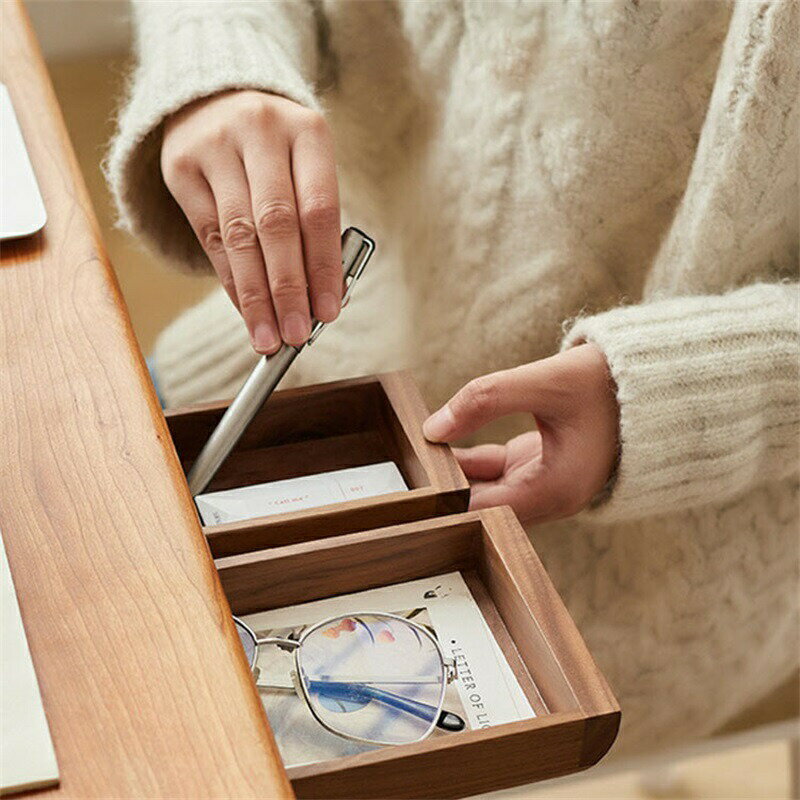机下収納 引き出し 後付け DIY 机 天然木 スライダー 小物入れ 小物収納 取り付けできる引き出し 引き出し収納ケース テーブル 便利 トレー 台 机 DIY 穴あけ不要 おしゃれ 北欧 テレワーク オフィス 小物整理 事務用品(3)