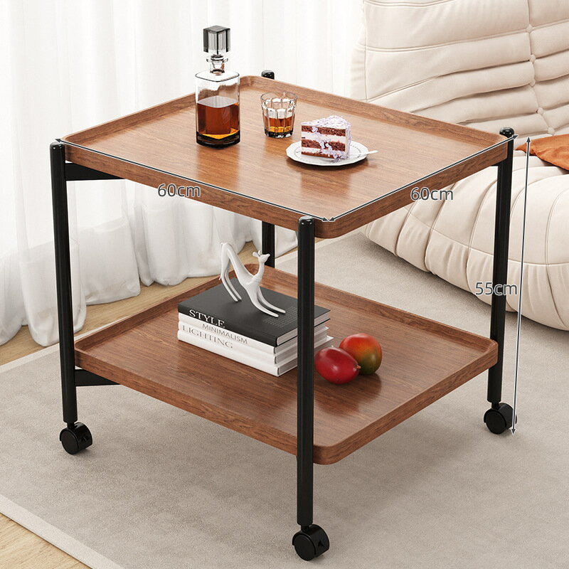 可動式サイドテーブルミニ小型テーブルネットレッド仕様ラックホイール付き北欧風寝室収納ラック