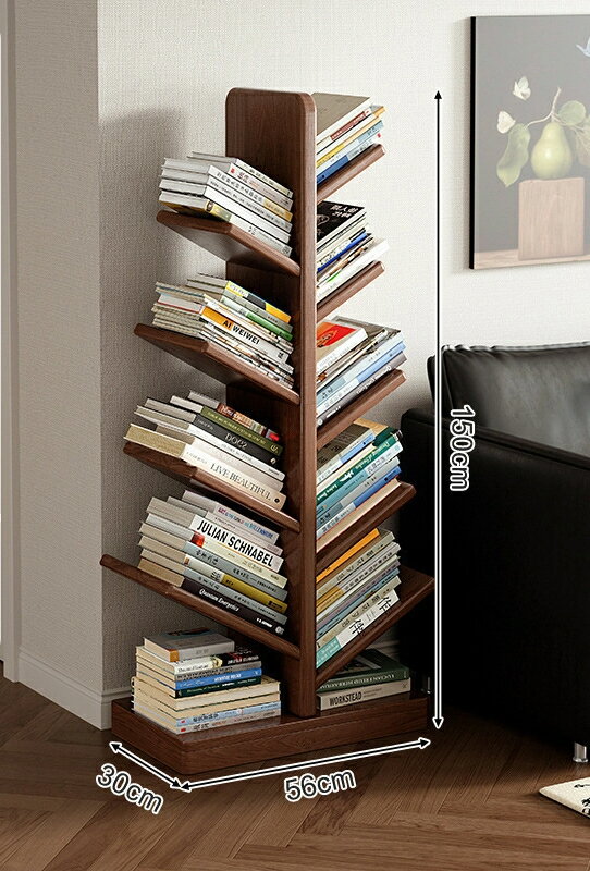 無垢木木立形ほぞ棚床書棚ゴム製ベッドヘッド収納棚寝室の壁際狭い棚