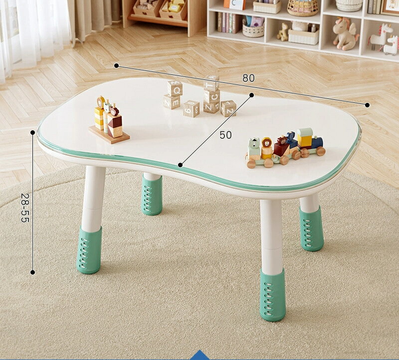 ピーナッツテーブル子どもの学習机机を読む机幼稚園の美術の授業絵を描く机昇降できる手作りの小さな机