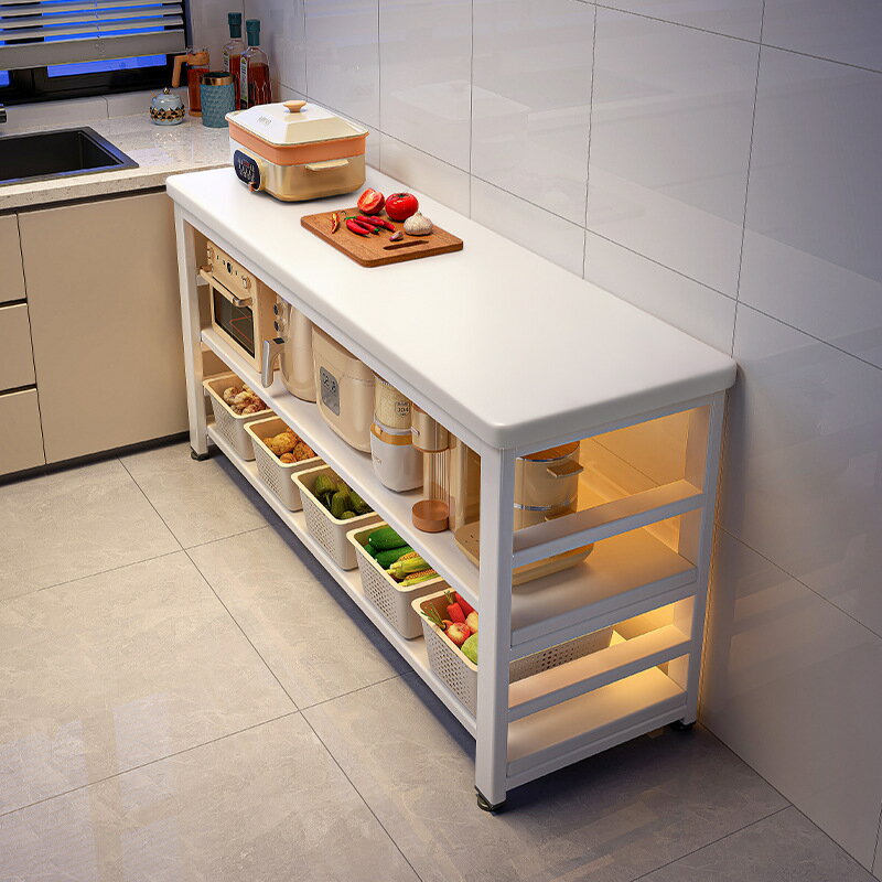 キッチン多機能棚床に野菜を切るテーブル作業台多層食サイドロッカー収納棚狭サイドロッカー