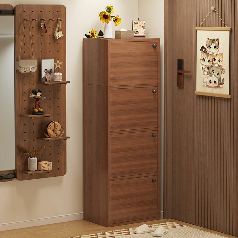 家庭用戸口室内新モデル2025爆款小狭高立式収納キャビネット小戸型靴棚