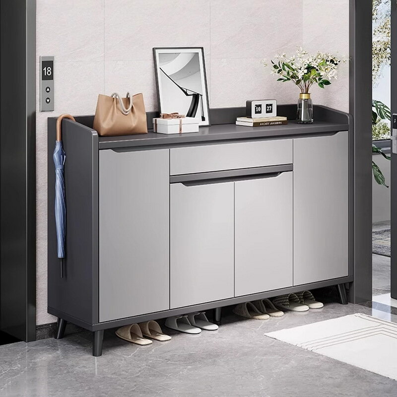 廊下下駄箱家庭用戸口2025新モデル入室門玄関収納棚一体壁にもたれて実木靴棚です