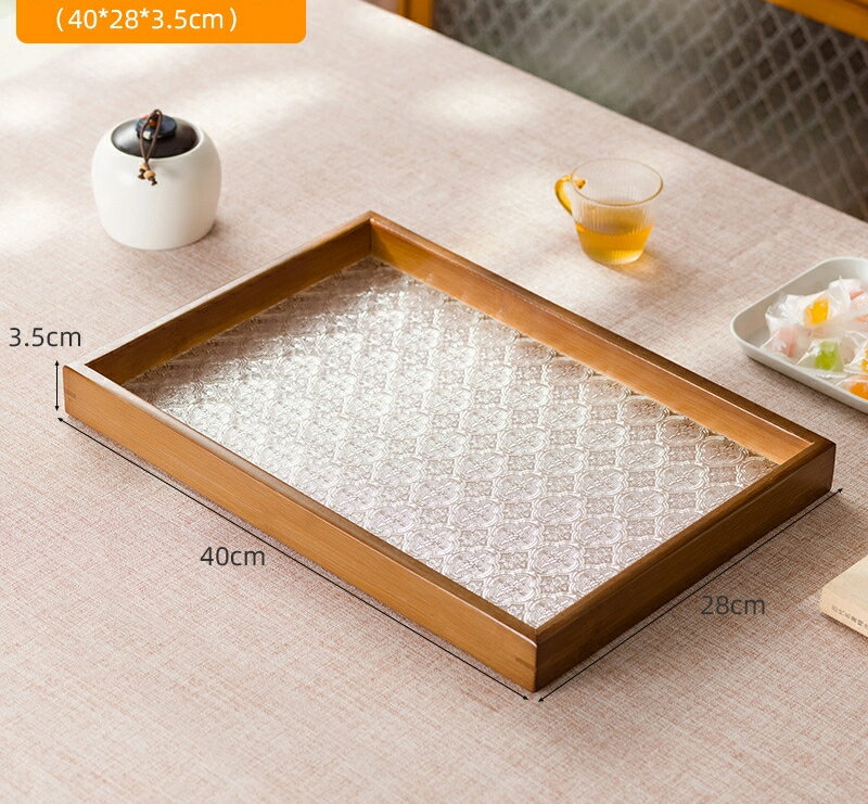 茶の皿家庭用の茶託の皿茶器の長方形のテーブルの小型の乾の泡の台を置く応接間のティーカップを置く収..