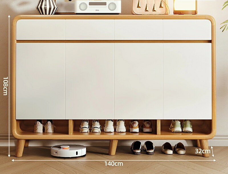 木の靴箱家庭用玄関室内入室玄関収納ボックス一体型新モデル収納エレベーター口です