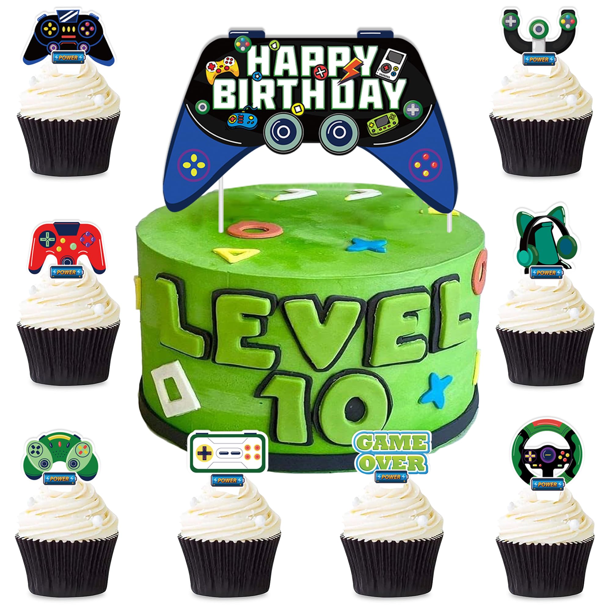 ビデオゲーム ケーキトッパー 72個