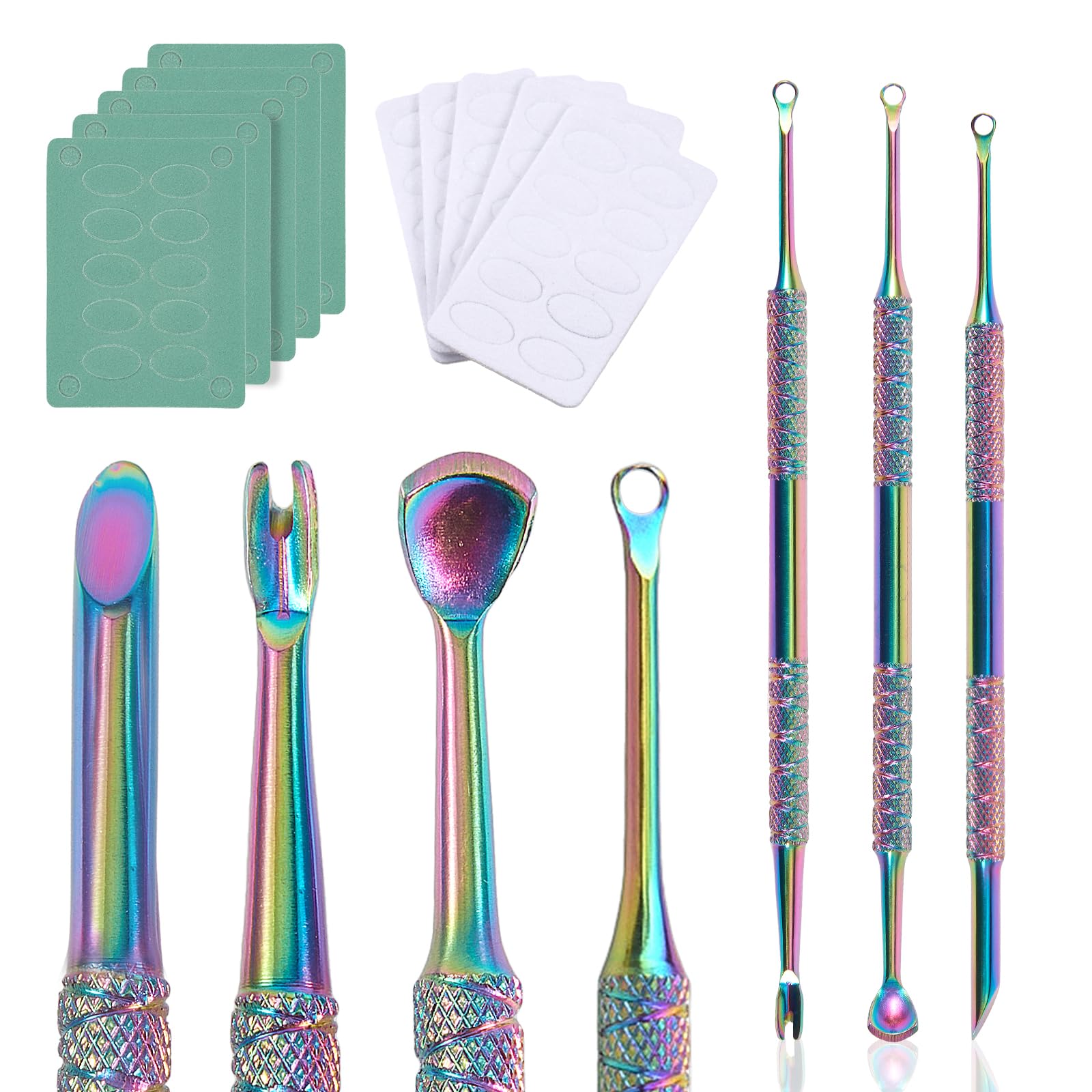 ピース カラー チタン ステンレススチール ダブルエンド ネイル キューティクルプッシャー ネイルアー..